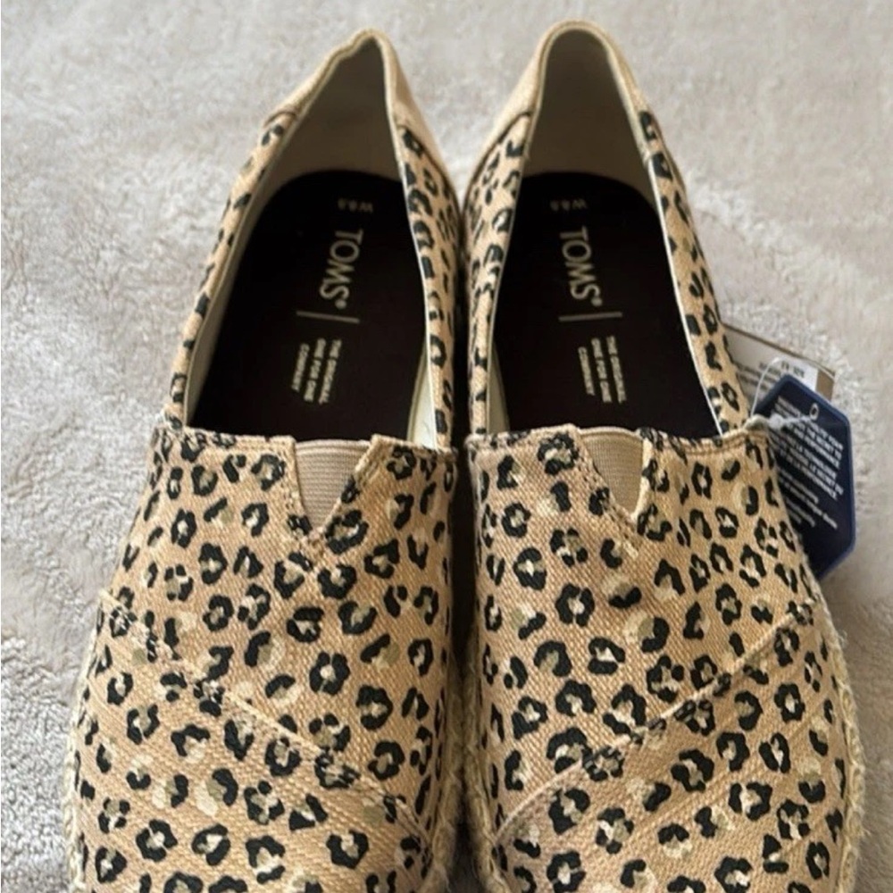 TOMS Women's Alpargata Platform Ortholite Cheetah Slip-On Shoes NWT Size 8.5